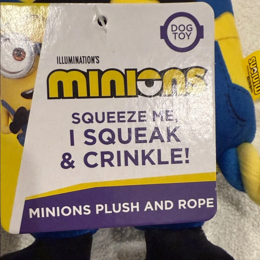 Minions Squeaky Plush Dog Toy - Yellow and Blue